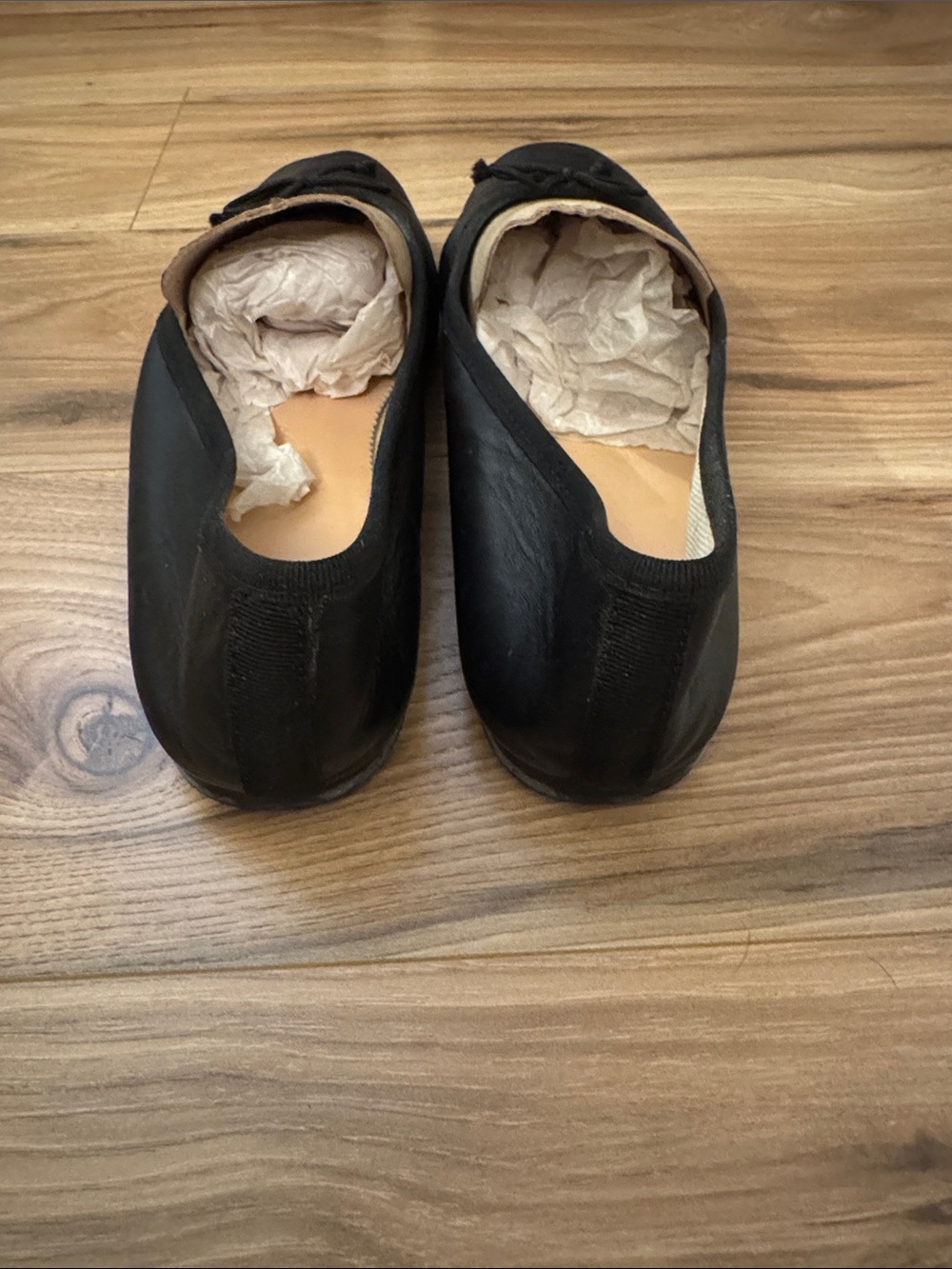 J. Crew Black Leather Ballet Flats with Bow - Picture 4 of 13